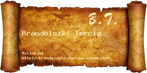 Brandeiszki Tercia névjegykártya